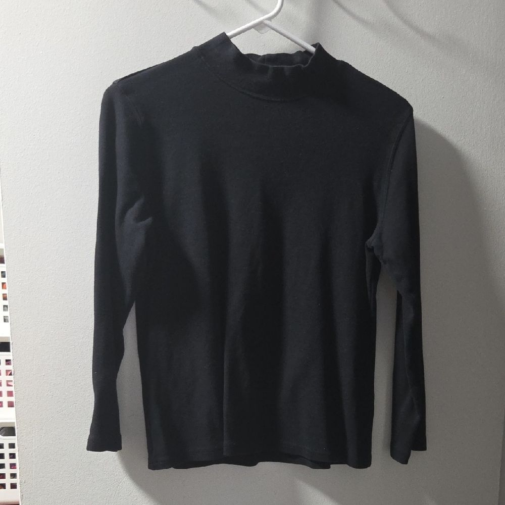 Karen Scott Classic Black Cotton Top